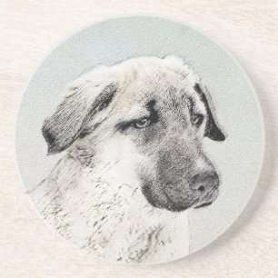 Anatolisk shepherd Painting - Original Hund Art Underlägg