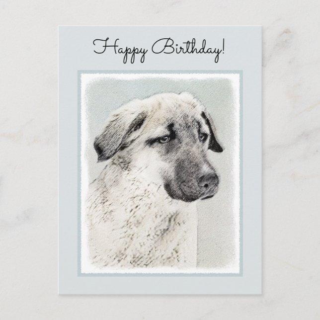Anatolisk shepherd Painting - Original Hund Art Vykort (Framsida)