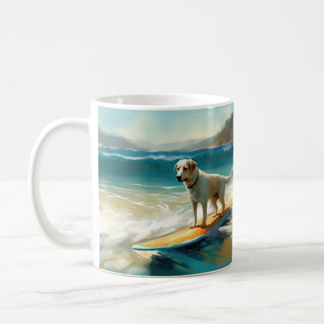 Anatoliska shepherd Beach Surfing Painting Kaffemugg (Vänster)