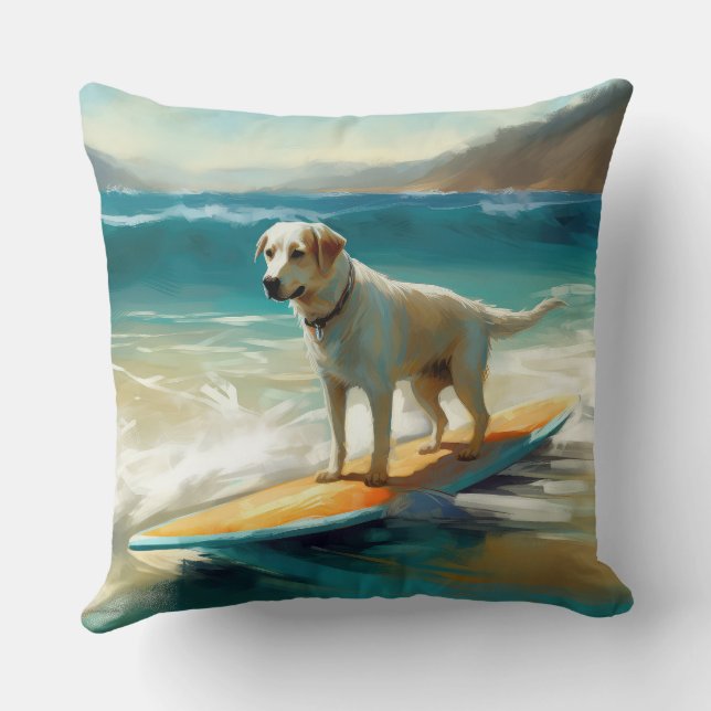 Anatoliska shepherd Beach Surfing Painting Kudde (Baksida)