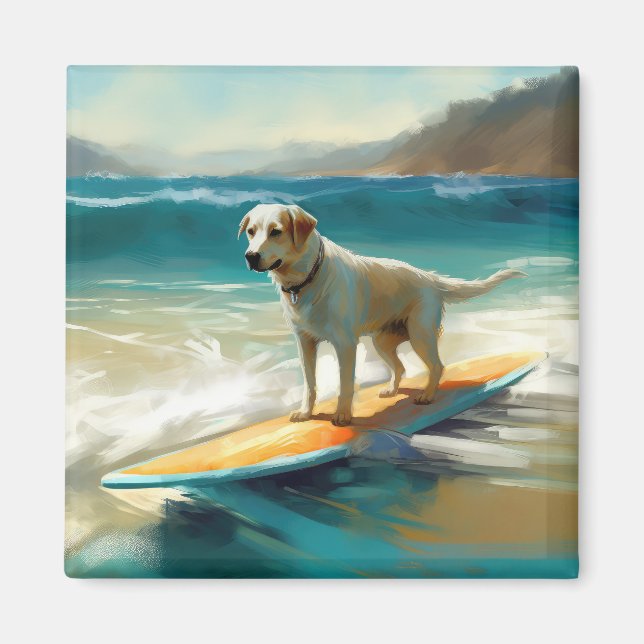 Anatoliska shepherd Beach Surfing Painting Magnet (Framsidan)