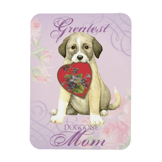 Anatoliska Shepherd Hund Heart Mamma Magnet (Vertikal)