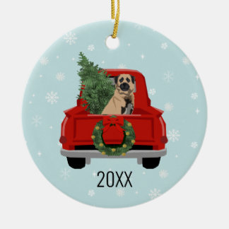 Anatoliska Shepherd Hund red lastbil christmas Julgransprydnad Keramik