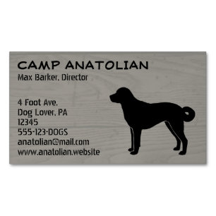 Anatoliska Shepherd Hund Silhouette Faux Wood Stil Visitkortmagnet