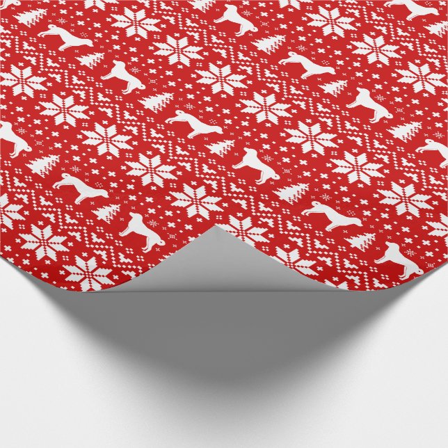 Anatoliska Shepherd Hund Silhouettes jul Julafton Presentpapper (Hörn)