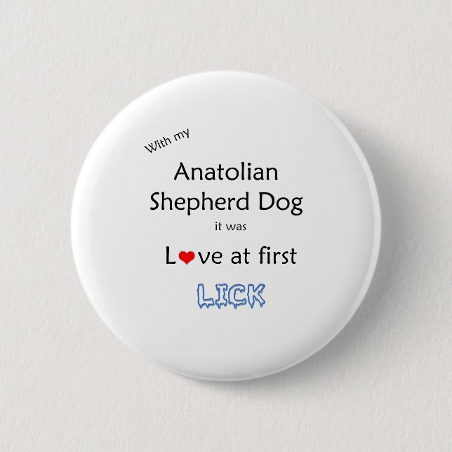 Anatoliska Shepherd Hund Slickar design Knapp (Framsida)