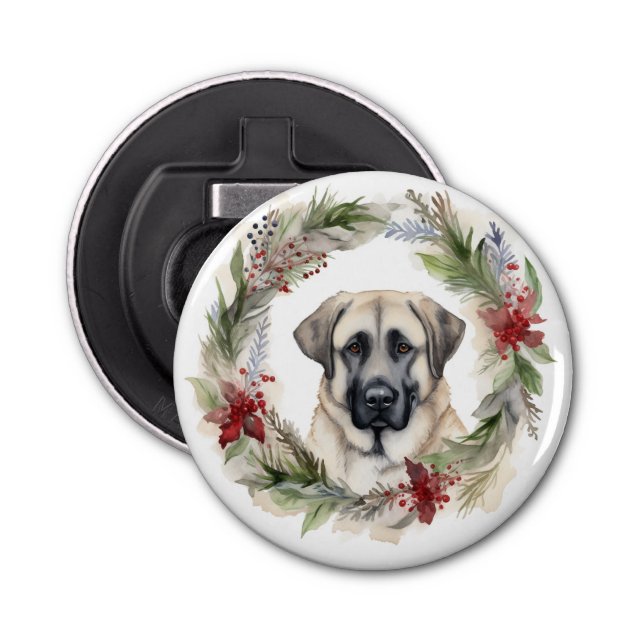 Anatoliska Shepherd-julen Utandning Festive Valp Flasköppnare (Framsidan)