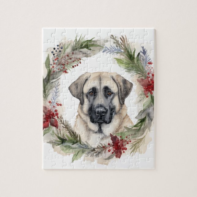 Anatoliska Shepherd-julen Utandning Festive Valp Pussel (Vertikal)