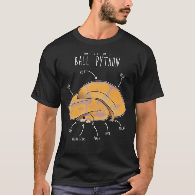 Anatomi a Banana Boll Python, Funny Reptile Sna T Shirt (Framsida)