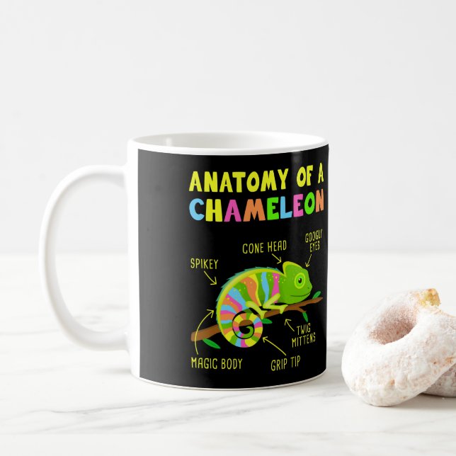 Anatomi A Chameleon Lizard Reptiles Kaffemugg (Med munk)