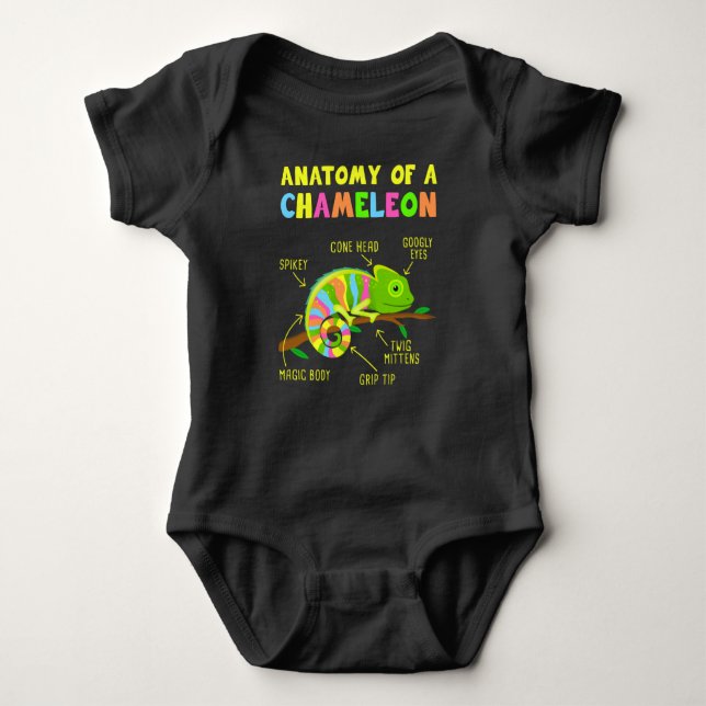 Anatomi A Chameleon Lizard Reptiles T Shirt (Framsida)
