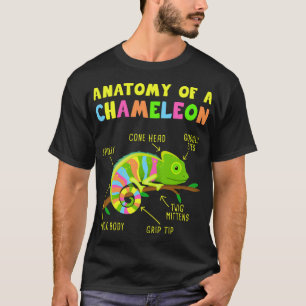 Anatomi A Chameleon Lizard Reptiles T Shirt