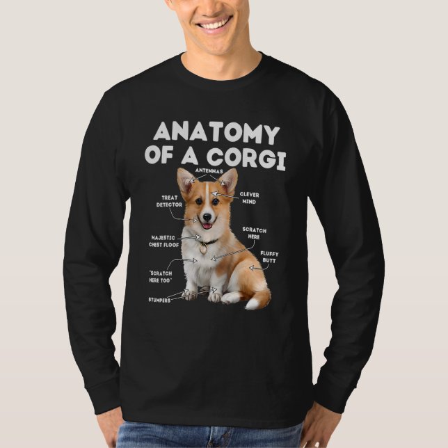 Anatomi a Corgi Corgi Hund Tee (Framsida)