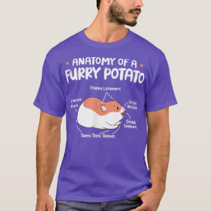 Anatomi A Håriget Potato Guinea Gris Rodent Kawaii T Shirt