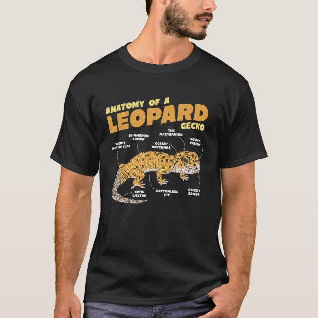Anatomi A Leopard Gecko Lizard T Shirt (Framsida)