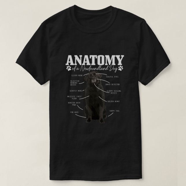 Anatomi a Newfoundland Hund Funny Cute Newfoundl T Shirt (Design framsida)