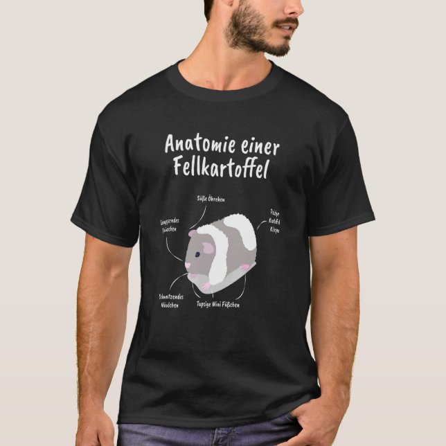 Anatomi a Päls potato I Rodent Animal Guinea Gris T Shirt (Framsida)