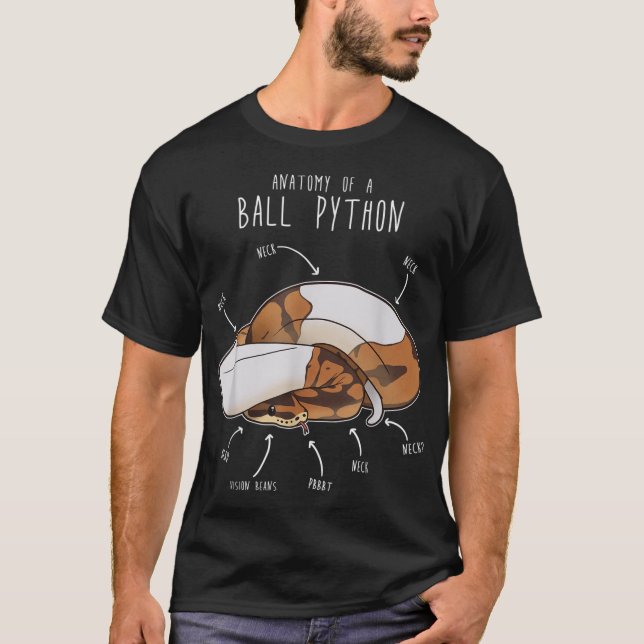 Anatomi a Piebald Boll Python, Lusj Reptile Sn T Shirt (Framsida)