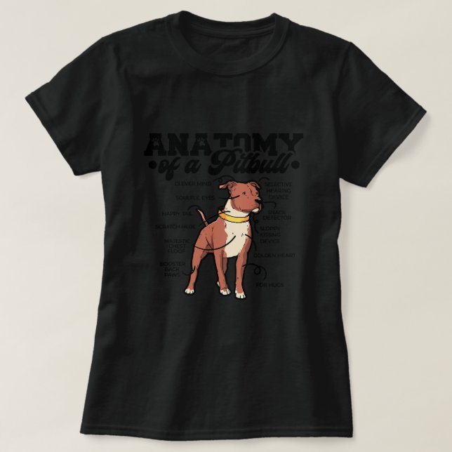 Anatomi A Pitbull Pittie Mamma Pittie Pappa Hund L T Shirt (Design framsida)