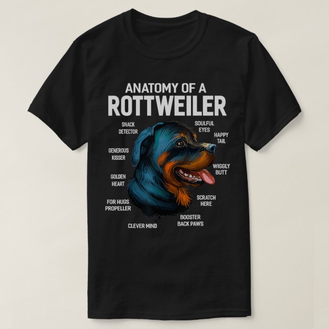 Anatomi a Rottweiler Hund Funny Gift T Shirt (Design framsida)