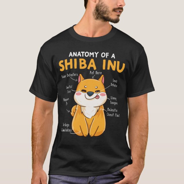 Anatomi a Shiba Inu Funny Shiba Inu Hund Pappa T Shirt (Framsida)