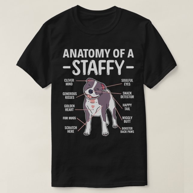 Anatomi A Staffy StaffordBull Terrier T-S T Shirt (Design framsida)