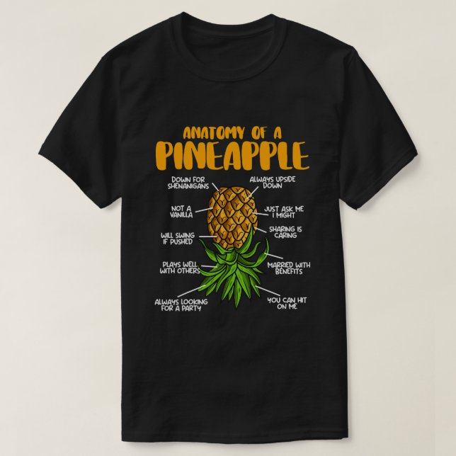 Anatomi av anananas Swinger upp och ned på ananas T Shirt (Design framsida)