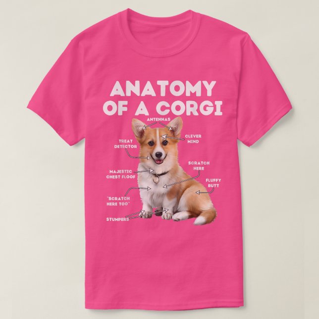 Anatomi av CorgiFunny Corgi Hund älskare Tee (Design framsida)