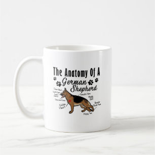 Anatomi av den tyska herdemuggen kaffemugg