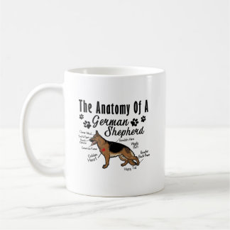 Anatomi av den tyska herdemuggen kaffemugg