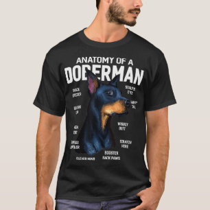 Anatomi av Doberman Pinscher Hund Funny Gift T Shirt