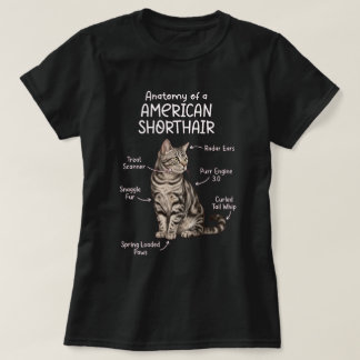 Anatomi av en amerikansk korthårskatt Konst T Shirt
