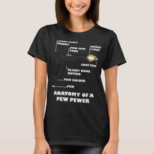 Anatomi av en Pew Pewer Funny 2:a ändring Gun Lov T Shirt