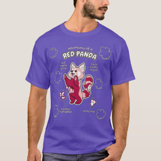 Anatomi av en rödpanda-yndig djurgåva t shirt
