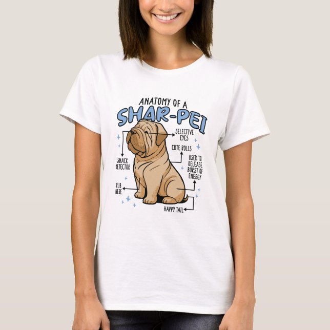 ANATOMI AV EN SHARPEI-HUND T SHIRT (Framsida)