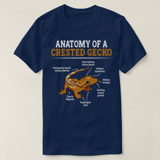 Anatomi av ett belagt gecko eyelash Lizard Herpeto T Shirt (Design framsida)