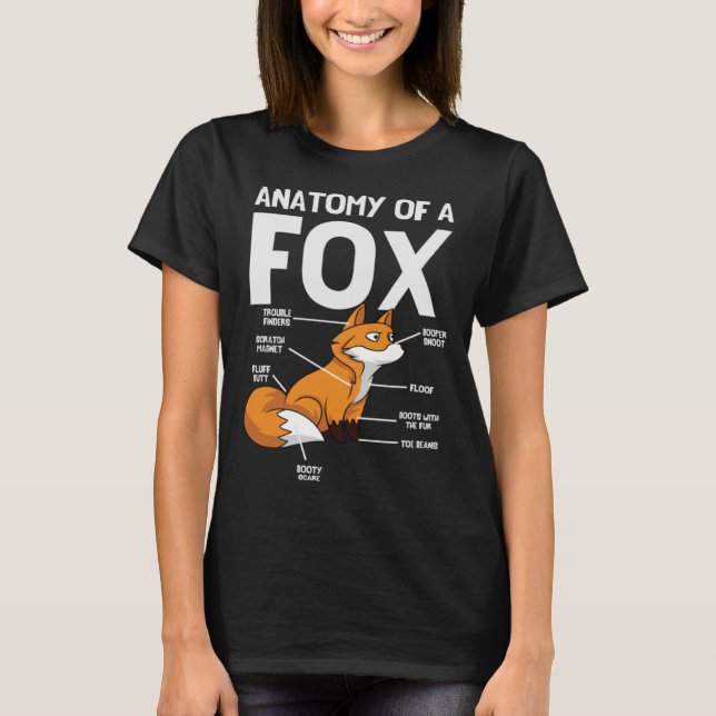 Anatomi av ett foxsklipp av animalt Vild zoo klass T Shirt (Framsida)