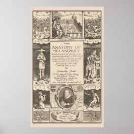 Anatomi av Melancholy 1621 Psykologisk studie Poster