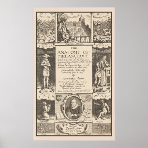 Anatomi av Melancholy 1621 Psykologisk studie Poster