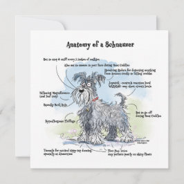 Anatomi av Schnauzer Funny Notecard Anteckningskort