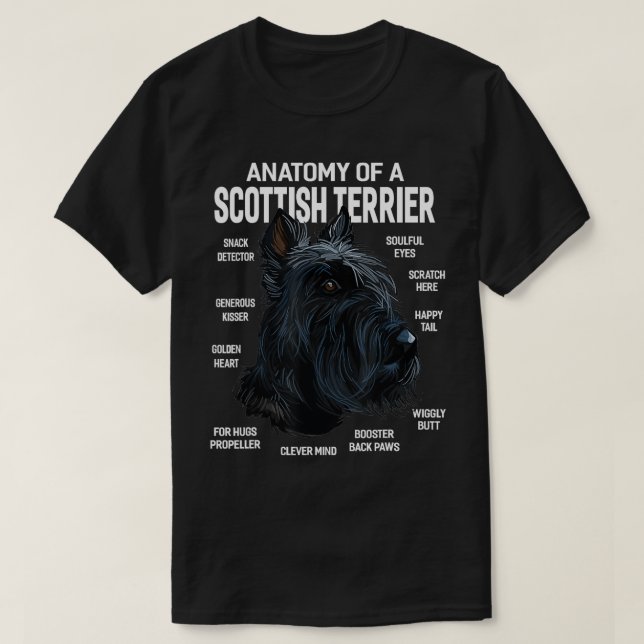Anatomi en Scottish Terrier Hund Funny Gift T Shirt (Design framsida)