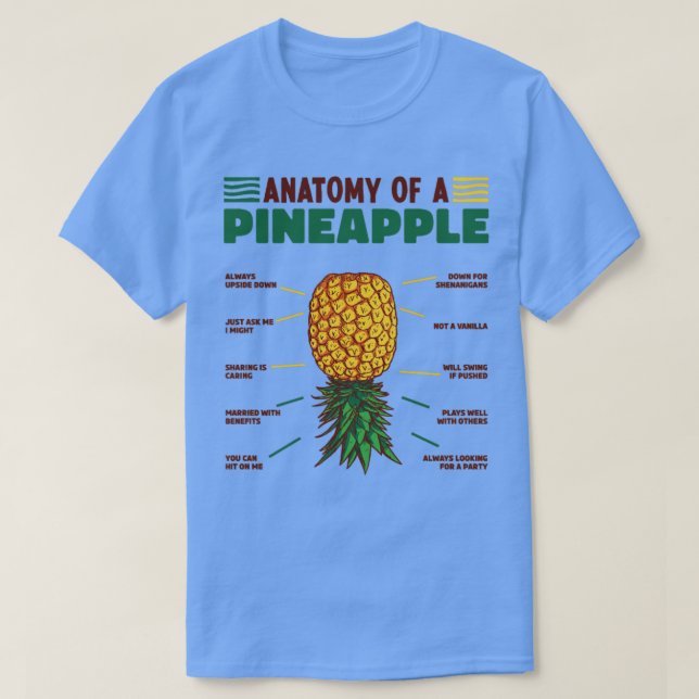 Anatomi hos ananas uppåt och nedåt ananas t shirt (Design framsida)