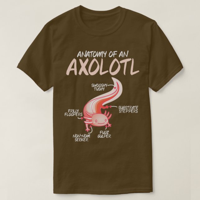 Anatomi hos axolotl Kids Pet Animal Fishing Aqu T Shirt (Design framsida)