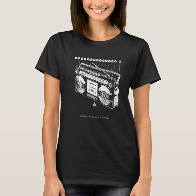 Anatomi hos Boombox Retro 80-talets 90-talets Blas T Shirt (Framsida)