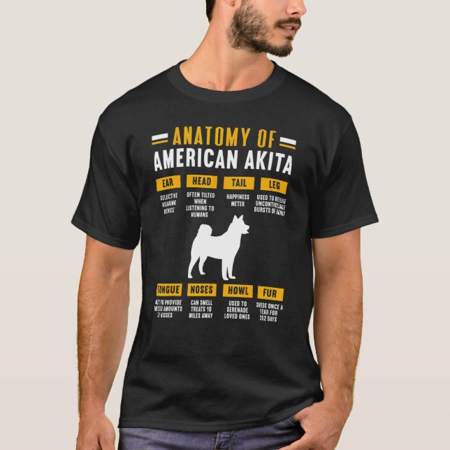 Anatomi hos en amerikansk Akita T Shirt (Framsida)