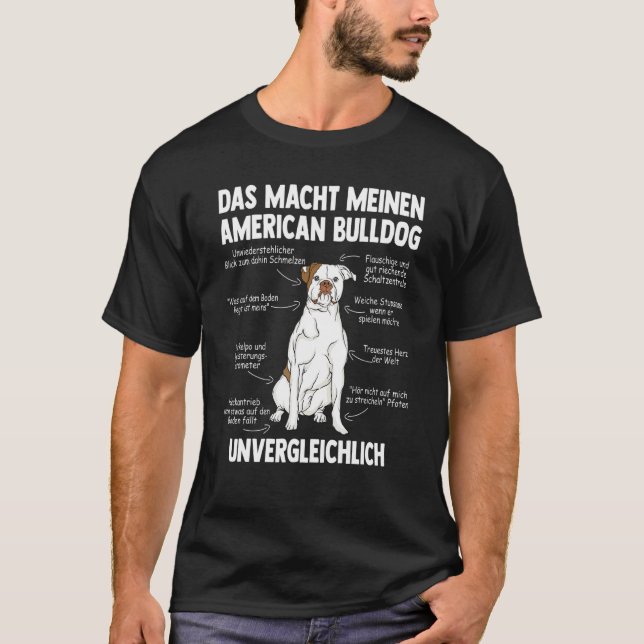 Anatomi hos en amerikansk bulldog t shirt (Framsida)