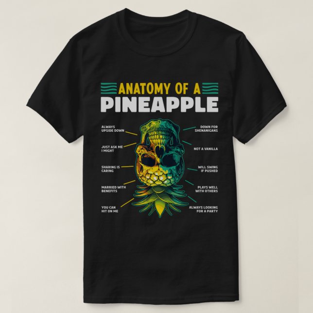 Anatomi hos en anananas funny uppifrån och ned-ana t shirt (Design framsida)