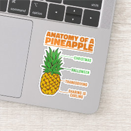 Anatomi hos en ananas Älskare Helgdagar-Coola Klistermärken