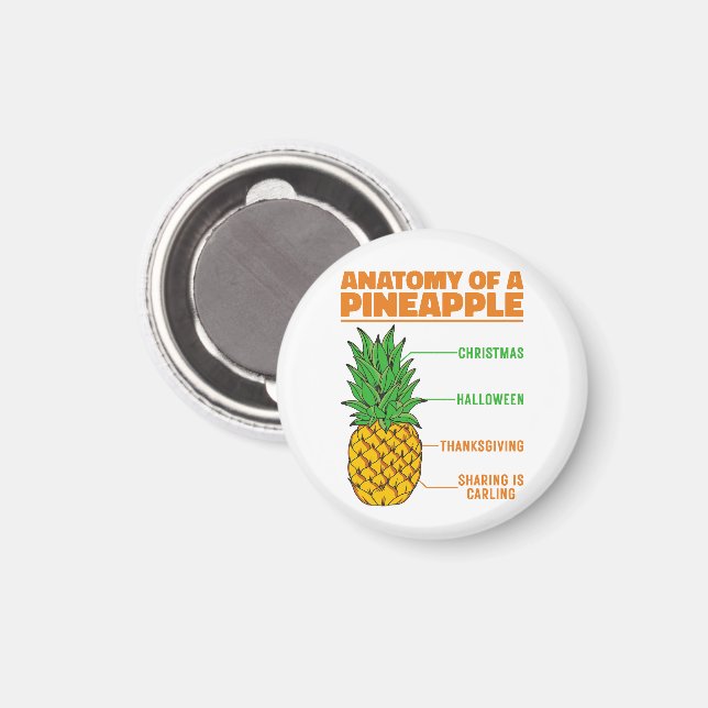 Anatomi hos en ananas Älskare Helgdagar-Coola Magnet (Front/Back)