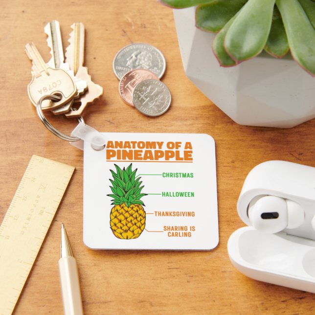 Anatomi hos en ananas Älskare Helgdagar-Coola Nyckelring (Skrivbord)